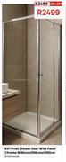 Kiri Pivot Shower Door With Panel Chrome W90cm x D90cm x H180cm 81504656