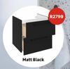 Sensea Remix Wall Hung Bathroom Cabinet Matt Black With Two Drawers W60cm x D46cm x H58cm