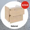 Sensea Remix Wall Hung Bathroom Cabinet Natural With Two Drawers W60cm x D46cm x H58cm