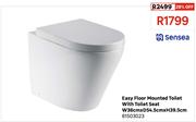 Sensea Easy Floor Mounted Toilet With Toilet Seat W36cm x D54.5cm x H39.5cm 81503023