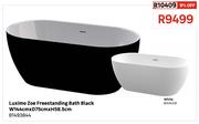 Luximo Zoe Freestanding Bath Black W144cm x D75cm x H58.5cm 81493844