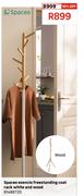 Spaceo Esencio Freestanding Coat Rack White & Wood 81488720