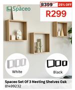 Spaceo Set Of 3 Nesting Shelves Oak 81499232