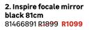 Inspire Focale Mirror Black 81cm 81466891