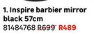 Inspire Barbier Mirror Black 57cm 81484768