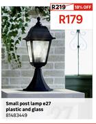 Small Post Lamp E27 Plastic & Glass 81483449