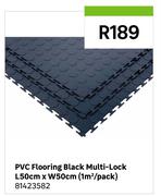 PVC Flooring Black Multi Lock L50cm x W50cm (1 Sqm/Pack) 81423582