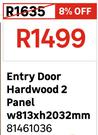 Entry Door Hardwood 2 Panel W813 x H2032mm 81461036