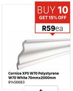 Cornice XPS W70 Polystyrene W70 White 70mm x 2000mm 81456683