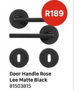 Door Handle Rose Lee Matte Black 81503815