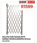 Xpanda Ref A Saftidor Security Gate Bronze 840mm x 2000mm 81436116