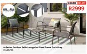 4 Seater Outdoor Patio Lounge Set Steel Frame Dark Grey 81496296