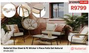 Naterial Etos Steel & PE Wicker 4 Piece Patio Set Natural 81484300