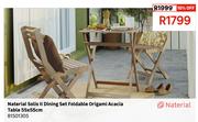 Naterial Solis II Dining Set Foldable Origami Acacia Table 55 x 55cm 81501305