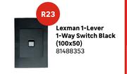 Lexman 1 Lever 1 Way Switch Black 100 x 50 81488353