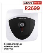 Ariston Geyser Andris Lux 15L Under Basin 81497760