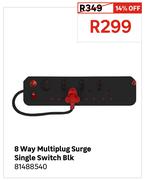 8 Way Multiplug Surge Singlw Switch Blk 81488540