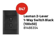 Lexman 2 Lever 1 Way Switch Black 100 x 50 81488354