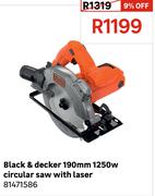 Black & Decker 190mm 1250W Circular Saw With Laser 81471586