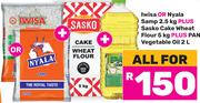 Iwisa Or Nyala Samp 2.5kg Plus Sasko Cake Wheat Flour 5kg Plus Pan Vegetable Oil 2Ltr-For All