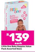 Little One Baby Nappies Value Pack (Assorted Sizes)-Each