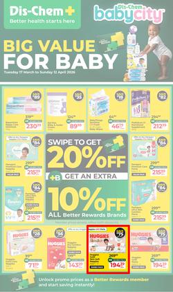 Dis-Chem : Big Value For Baby (17 March - 12 April 2026), page 1