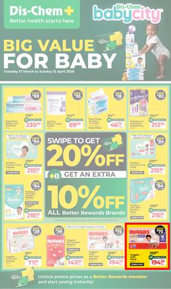 Dis-Chem : Big Value For Baby (17 March - 12 April 2026), page 1