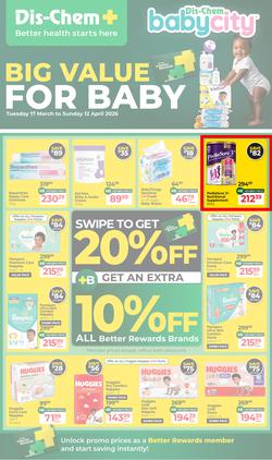 Dis-Chem : Big Value For Baby (17 March - 12 April 2026), page 1