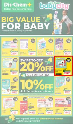 Dis-Chem : Big Value For Baby (17 March - 12 April 2026), page 1