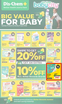 Dis-Chem : Big Value For Baby (17 March - 12 April 2026), page 1