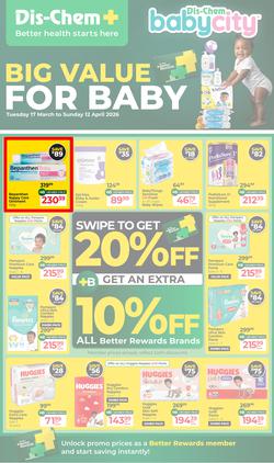Dis-Chem : Big Value For Baby (17 March - 12 April 2026), page 1