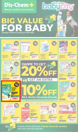 Dis-Chem : Big Value For Baby (17 March - 12 April 2026), page 1
