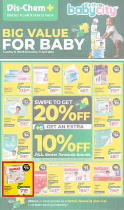 Dis-Chem : Big Value For Baby (17 March - 12 April 2026), page 1