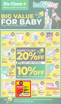 Dis-Chem : Big Value For Baby (17 March - 12 April 2026), page 1
