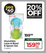 Munchkin Love A Bowl & Spoon Set 4 Pack-Per Set