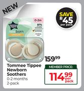 Tommee Tippee Newborn Soothers 0-2 Months 2 Pack-Per Pack