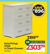Baby Things Ulale 4 Chest Drawer White