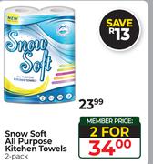 Snow Soft All Purpose Kitchen Towels (2 Pack)-For 2