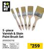 Go Paint 5 Piece Varnish & Stain Paint Brush Set 850026374