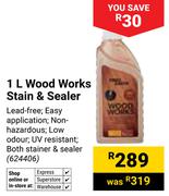 Fired Earth 1L Wood Works Stain & Sealer 624406
