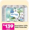 Great Value 2 Ply Toilet Tissue-24s Pack