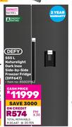 Defy 555L Naturelight Dark Inox Side By Side Freezer/Fridge DFF647 850031143