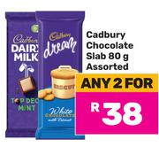 Cadbury Chocolate Slab Assorted-For Any 2 x 80g