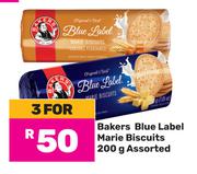 Bakers Blue label Marie Biscuits Assorted-For 3 x 200g