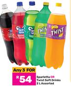 Sparletta Or Twist Soft Drinks Assorted-For Any 3 x 2Ltr