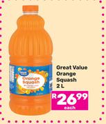 Great Value Orange Squash-2Ltr