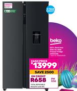 Beko 521Ltr Dark Inox Side-By-Side Freezer Fridge GNO532B