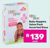 Little One Baby Nappies Value Pack Assorted Sizes
