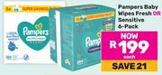 Pampers Baby Wipes Fresh Or Sensitive 6 Pack