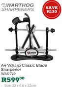 Warthog Sharpeners A4 Vsharp Classic Blade Sharpener 22 x 6.6 x 22cm